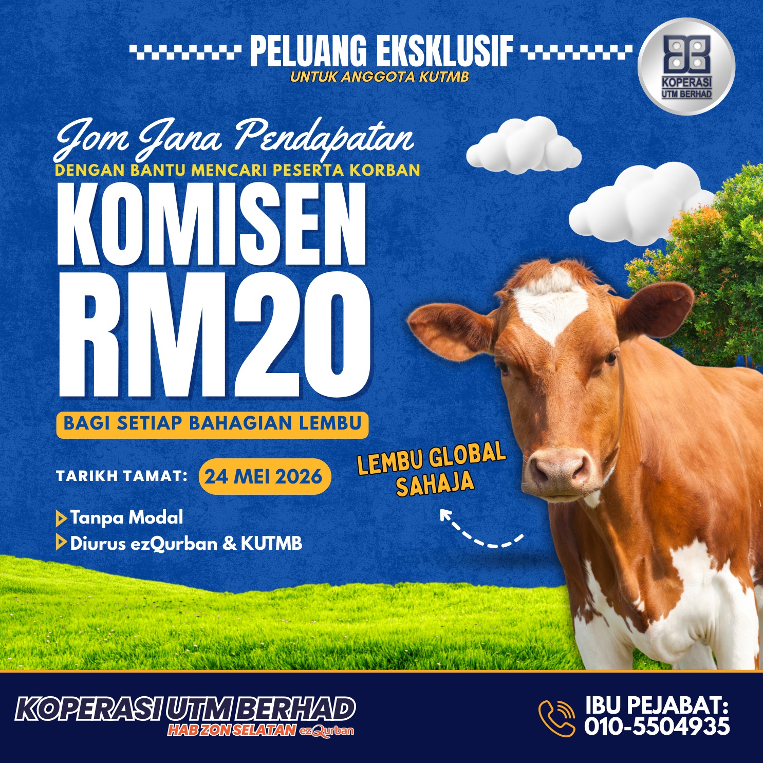 PELUANG TAMBAH PENDAPATAN MENCARI PESERTA KORBAN TANPA MODAL!